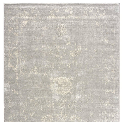 5' X 8' Modern Gray Distressed Area Rug