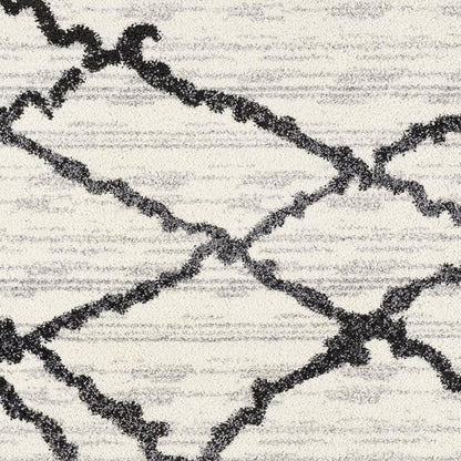 7' X 9' Gray And Black Modern Abstract Area Rug