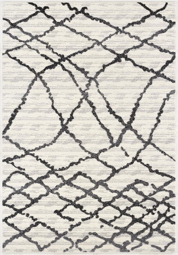 5' X 8' Gray And Black Modern Abstract Area Rug