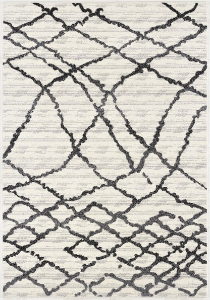 5' X 8' Gray And Black Modern Abstract Area Rug