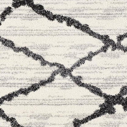 7' X 9' Gray And Black Modern Abstract Area Rug