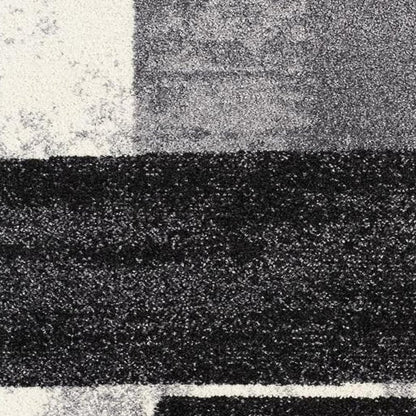 8' X 11' Gray Black and Brown Geometric Shag Power Loom Area Rug