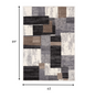 4' X 6' Gray Black and Brown Abstract Geometric Area Rug