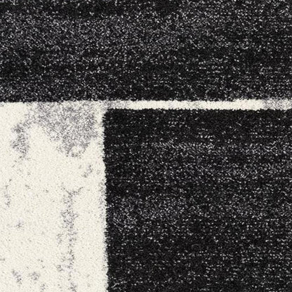 4' X 6' Gray Black and Brown Abstract Geometric Area Rug