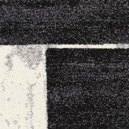 8' X 11' Gray Black and Brown Geometric Shag Power Loom Area Rug