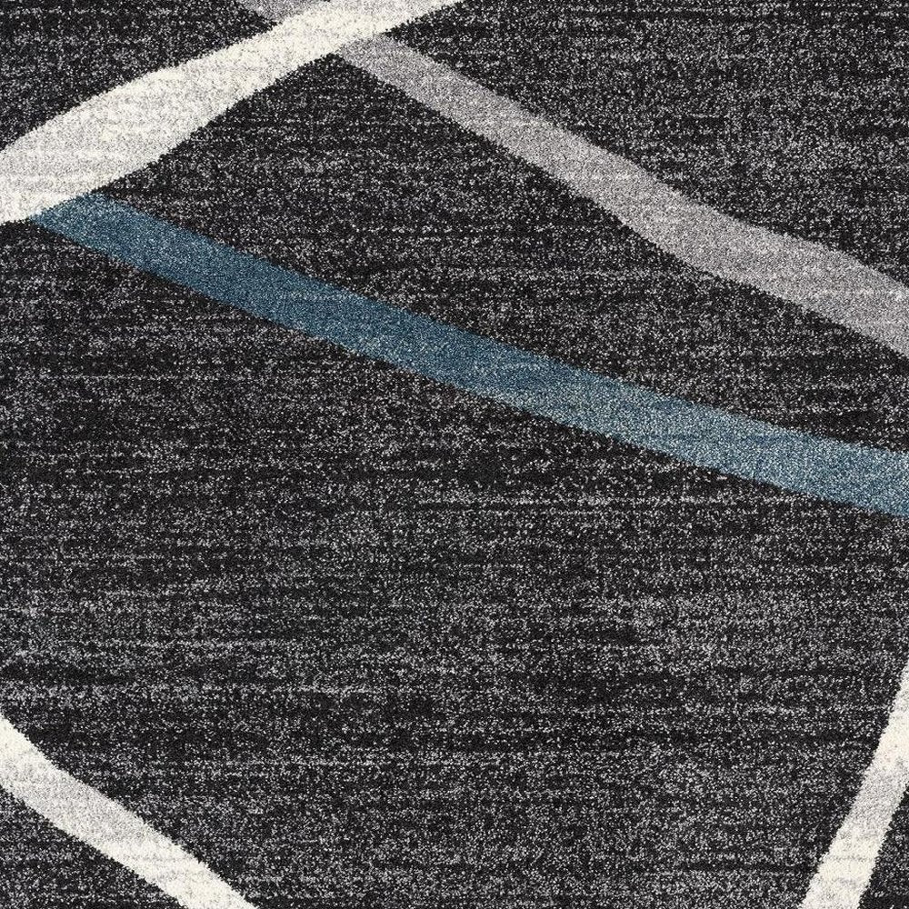 4' X 6' Distressed Black And Gray Abstract Area Rug