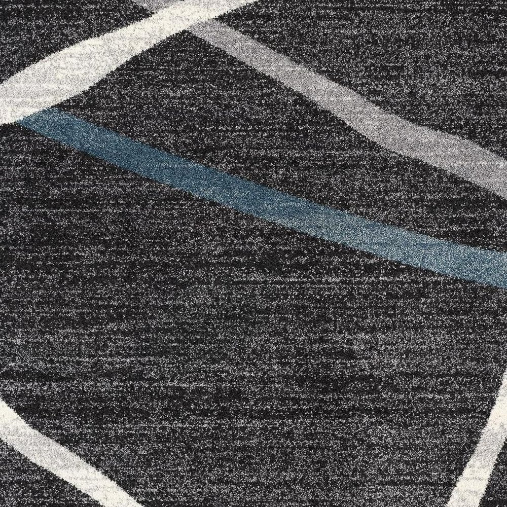5' X 8' Distressed Black And Gray Abstract Area Rug