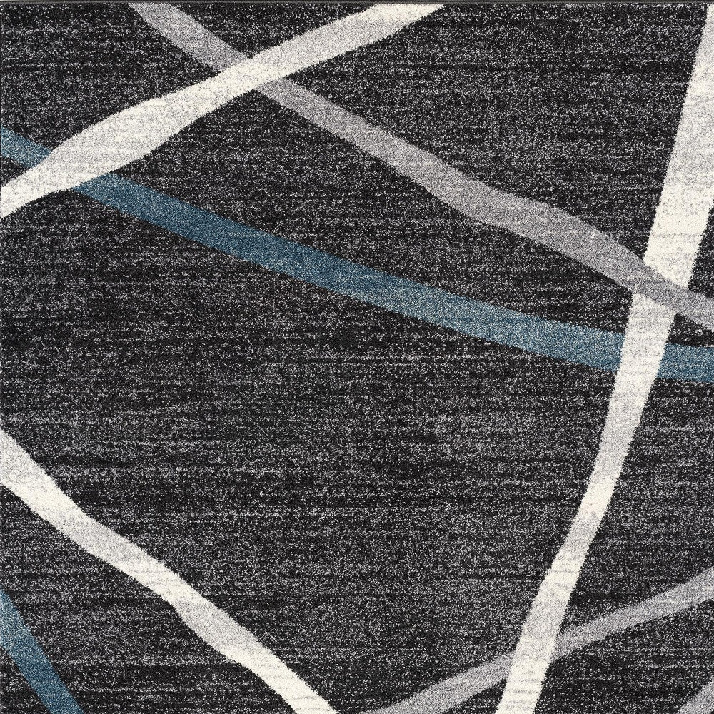 4' X 6' Distressed Black And Gray Abstract Area Rug