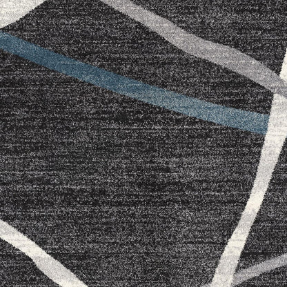 4' X 6' Distressed Black And Gray Abstract Area Rug