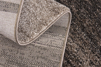 8' X 11' Brown And Beige Abstract Blocks Area Rug