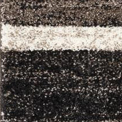 8' X 11' Brown And Beige Abstract Blocks Area Rug