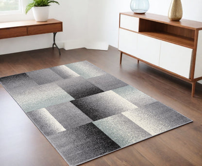 8' X 11' Gray Modern Geometric Area Rug