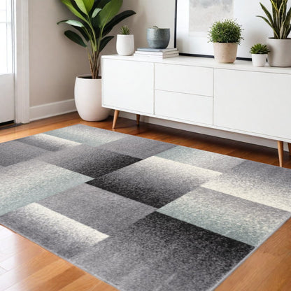 8' X 11' Gray Modern Geometric Area Rug