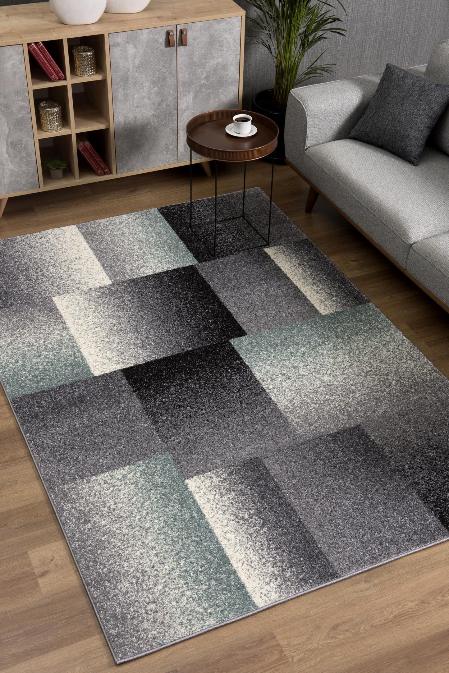 8' X 11' Gray Modern Geometric Area Rug