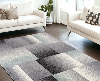 8' X 11' Gray Modern Geometric Area Rug