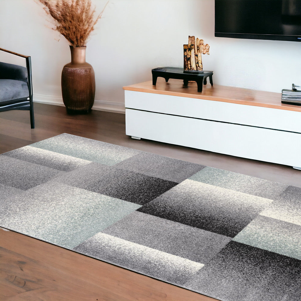 8' X 11' Gray Modern Geometric Area Rug