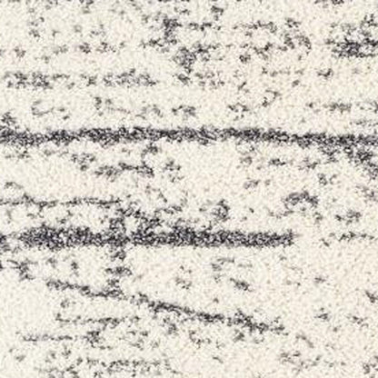 7' X 9' Gray and White Checkered Power Loom Distressed Area Rug