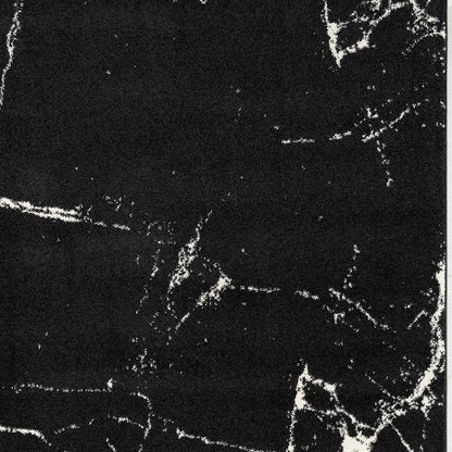 8' X 11' Black And White Abstract Breakage Area Rug