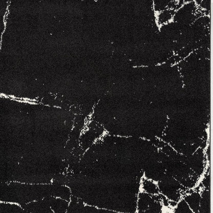 4' X 6' Black And White Abstract Breakage Area Rug