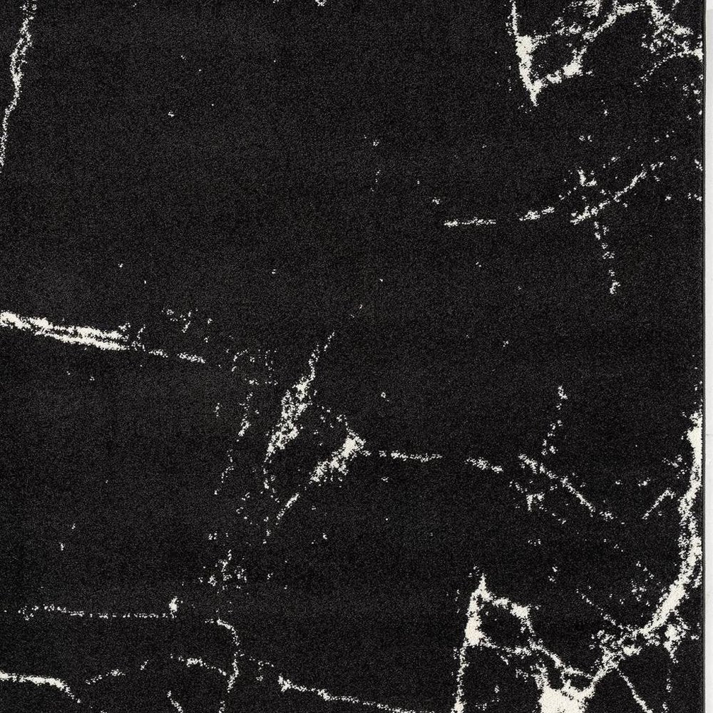4' X 6' Black And White Abstract Breakage Area Rug