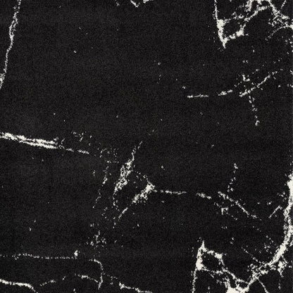 4' X 6' Black And White Abstract Breakage Area Rug