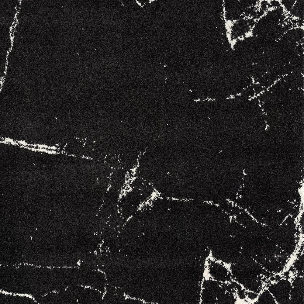 8' X 11' Black And White Abstract Breakage Area Rug