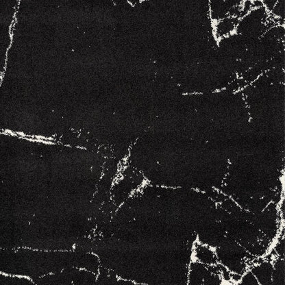 4' X 6' Black And White Abstract Breakage Area Rug