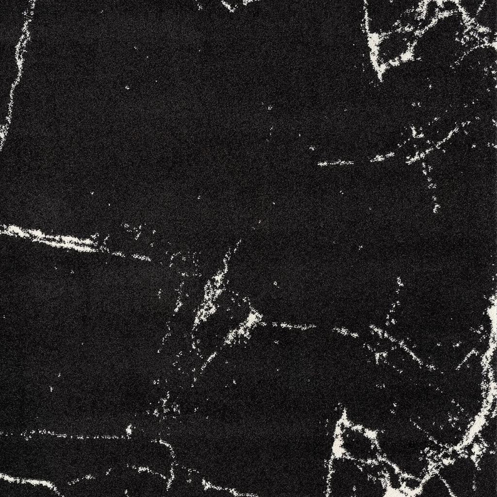 4' X 6' Black And White Abstract Breakage Area Rug