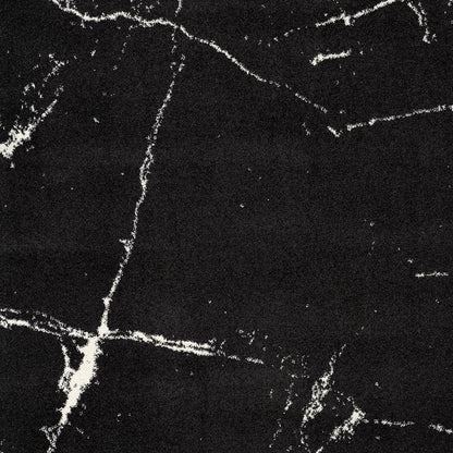 4' X 6' Black And White Abstract Breakage Area Rug