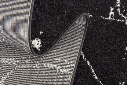 4' X 6' Black And White Abstract Breakage Area Rug