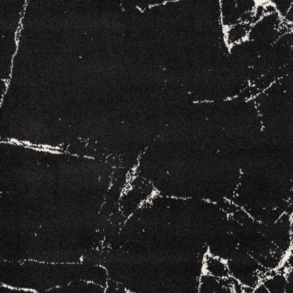 4' X 6' Black And White Abstract Breakage Area Rug