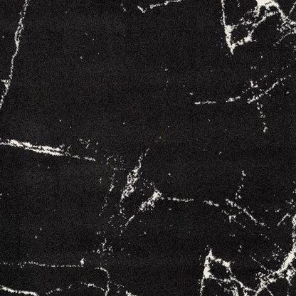 4' X 6' Black And White Abstract Breakage Area Rug