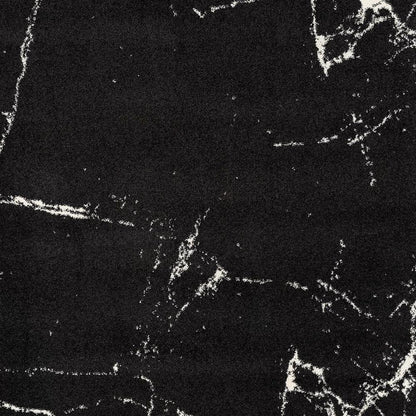 8' X 11' Black And White Abstract Breakage Area Rug