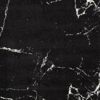 4' X 6' Black And White Abstract Breakage Area Rug