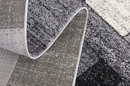 7' X 9' Gray Distressed Geometric Area Rug