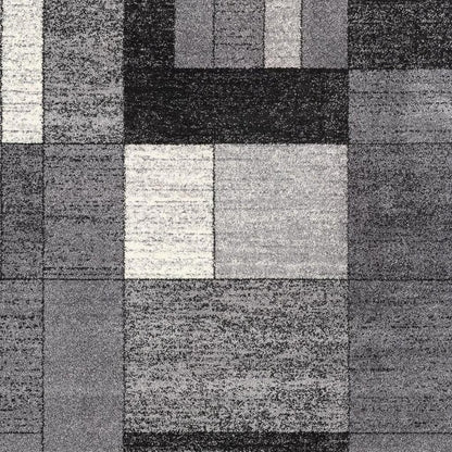 7' X 9' Gray Distressed Geometric Area Rug