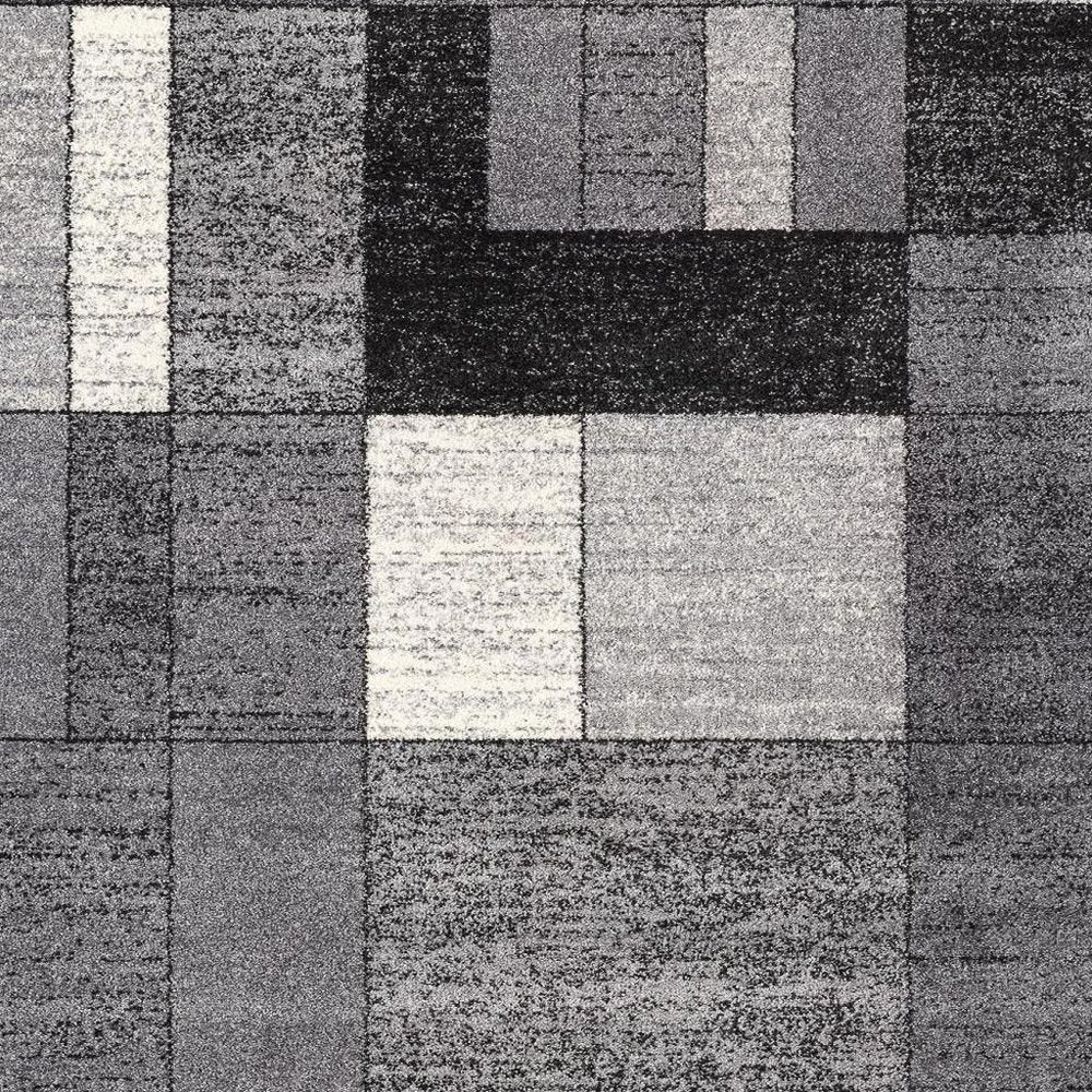 8' X 11' Gray Distressed Geometric Area Rug