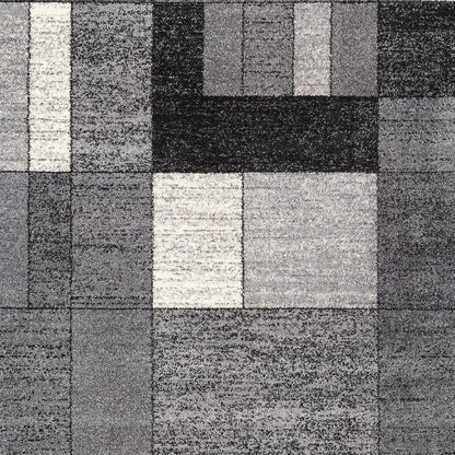 7' X 9' Gray Distressed Geometric Area Rug