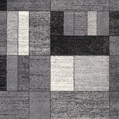 8' X 11' Gray Distressed Geometric Area Rug