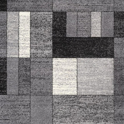 7' X 9' Gray Distressed Geometric Area Rug