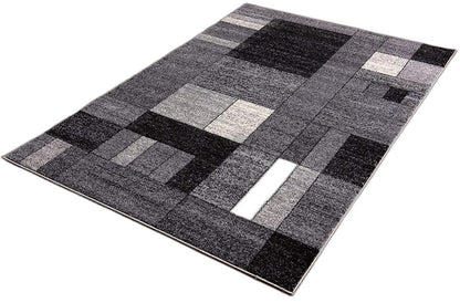 4' X 6' Gray Distressed Geometric Area Rug