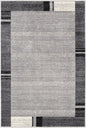 4' X 6' Gray Modern Bordered Area Rug