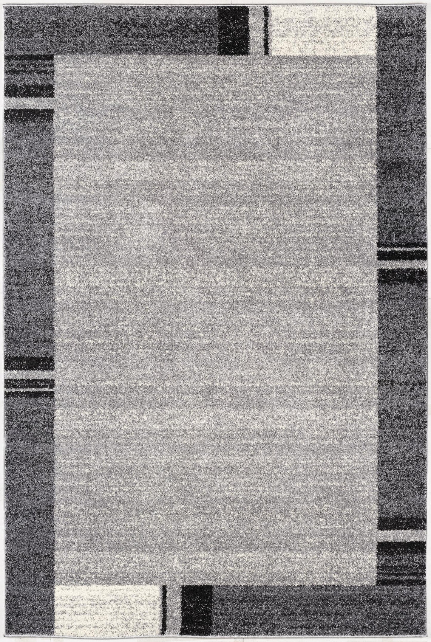 5' X 8' Gray Modern Bordered Area Rug