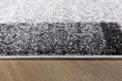 4' X 6' Gray Modern Bordered Area Rug