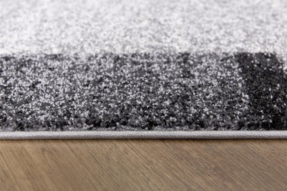 4' X 6' Gray Modern Bordered Area Rug