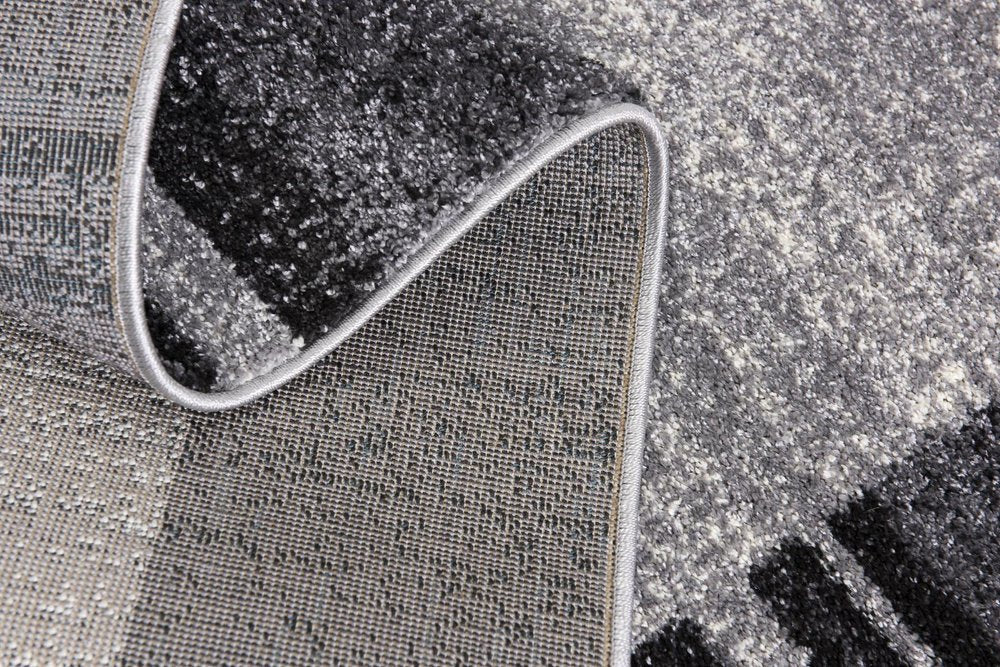 4' X 6' Gray Modern Bordered Area Rug