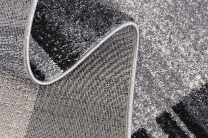 4' X 6' Gray Modern Bordered Area Rug