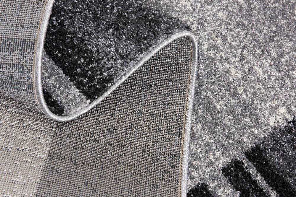 4' X 6' Gray Modern Bordered Area Rug