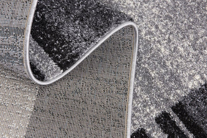 4' X 6' Gray Modern Bordered Area Rug