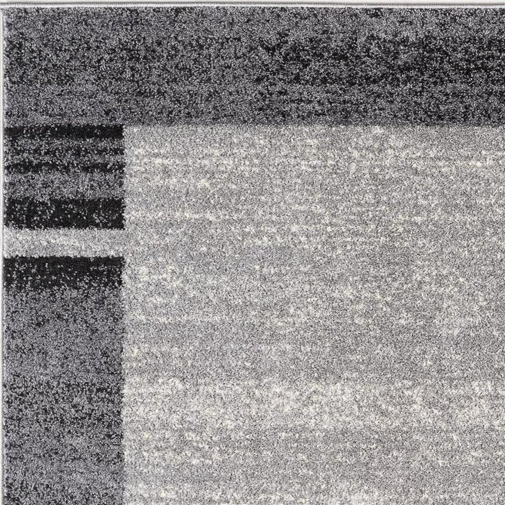 4' X 6' Gray Modern Bordered Area Rug